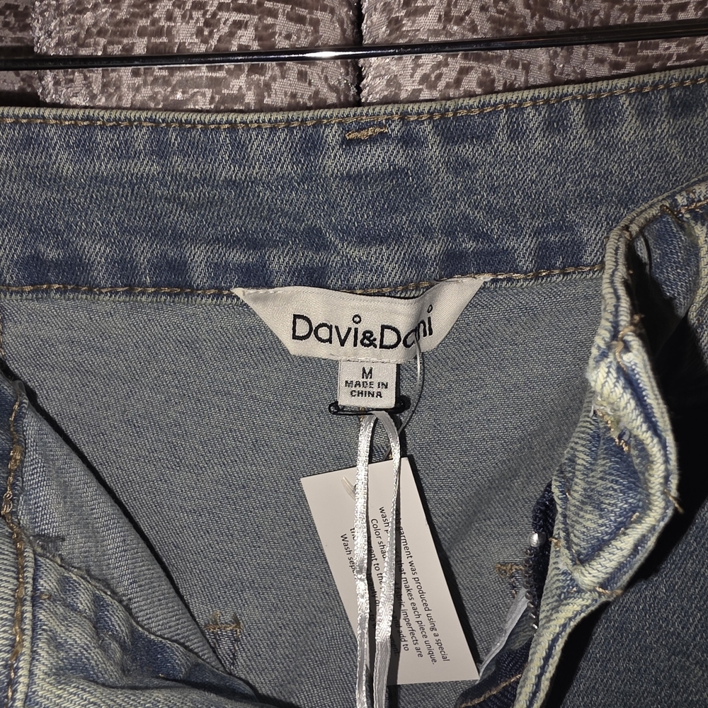 DAVI & DANI Denim Jeans with Multicolor Hem - Picture 3 of 9